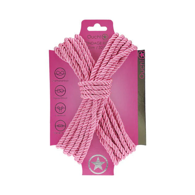 Ouch! Bondage Rope 10m Nylon Pink