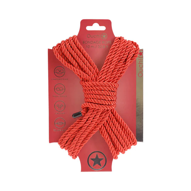 Ouch! Bondage Rope 10m Nylon Red